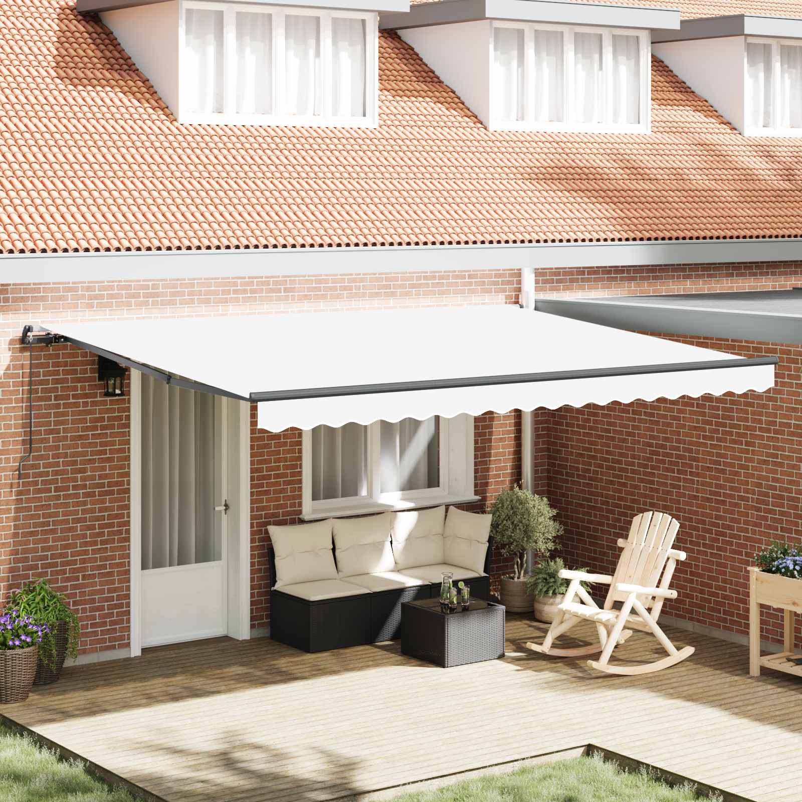 Toldo Retrátil 300 x 250 cm Poliéster e Aço