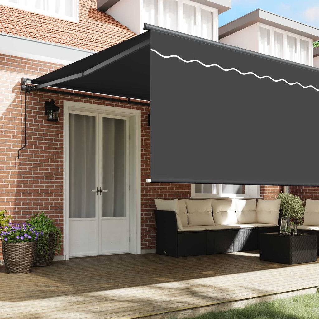 Toldo Retráctil Antracita 500 x 300 cm Poliéster y Aluminio