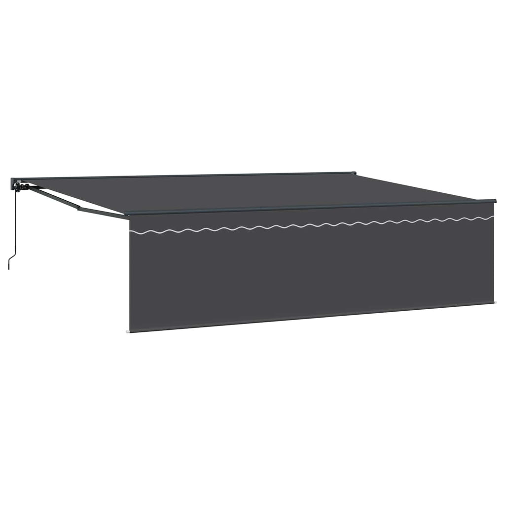 Toldo Retráctil Antracita 500 x 300 cm Poliéster y Aluminio