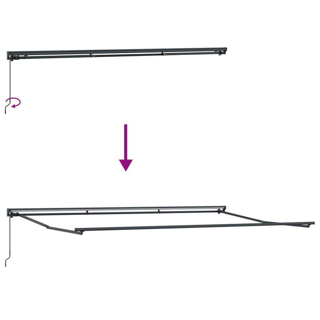 Toldo Retráctil Antracita 500 x 300 cm Poliéster y Aluminio