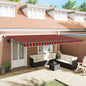 Toldo Laranja e Castanho 500 x 300 x 165 cm Poliéster e metal