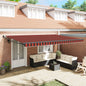 Toldo Laranja e Castanho 500 x 300 x 165 cm Poliéster e metal