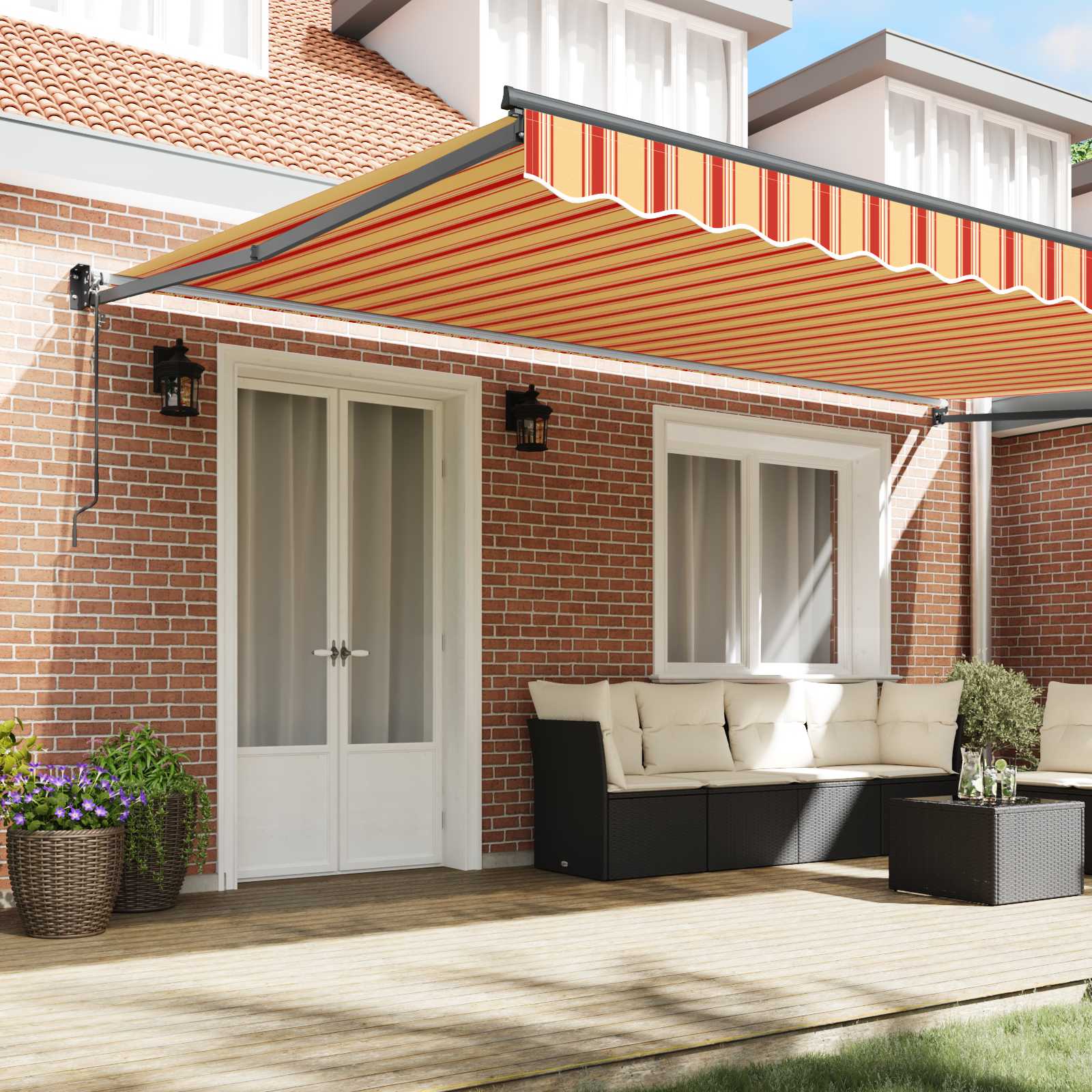 Toldo Crema 500 x 300 x 165 cm Poliéster y metal
