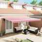 Toldo manual vermelho e 500 x 300 x 165 cm Poliéster e metal
