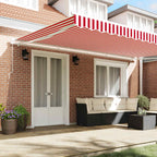 Toldo Manual Rojo y 500 x 300 x 165 cm Poliéster y metal
