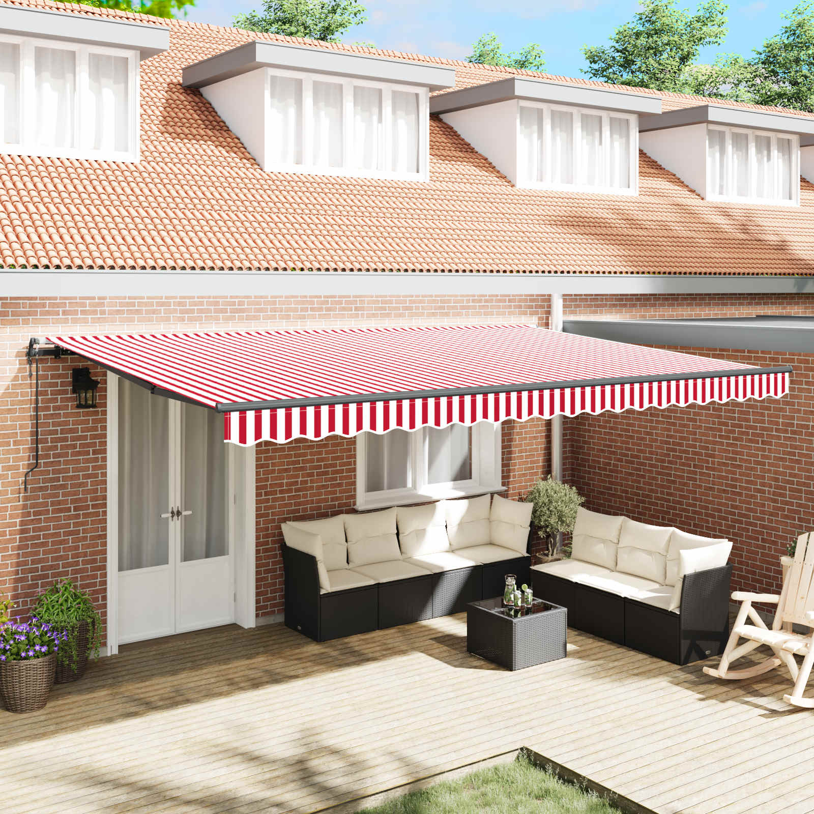 Toldo Retrátil 300 x 250 cm Tecido e Alumínio