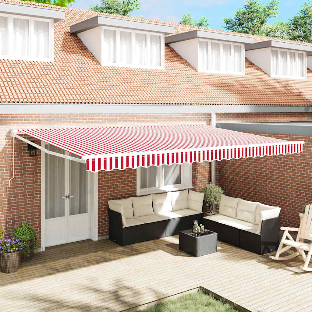 Toldo Manual Amarelo e Laranja 350 x 250 x 165 cm Poliéster