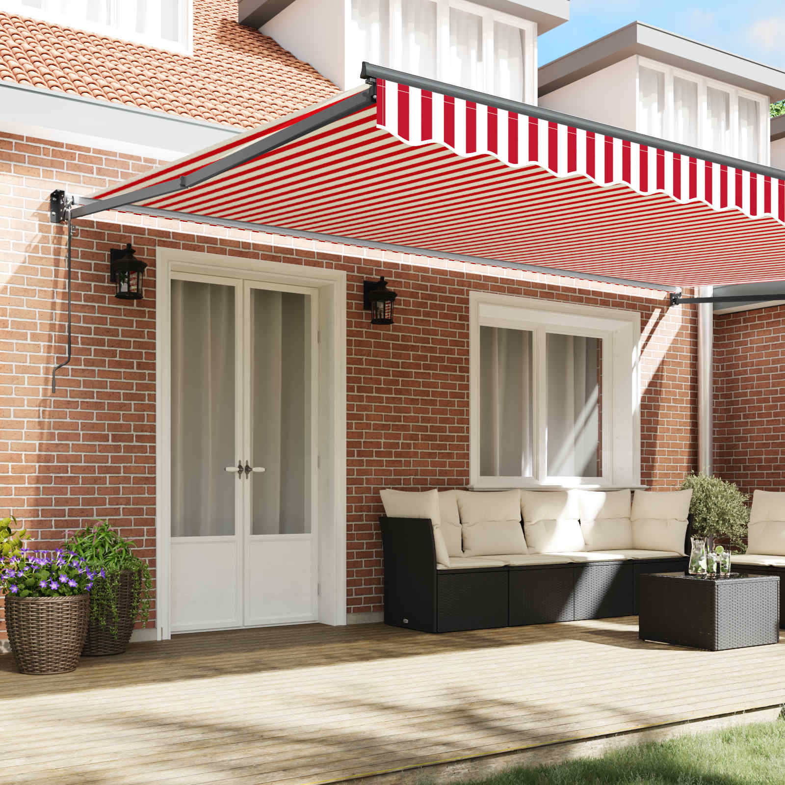 Toldo Rojo y 500 x 300 x 165 cm Poliéster y metal