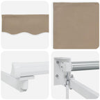 Toldo Manual Beige 500 x 300 x 165 cm Poliéster y metal
