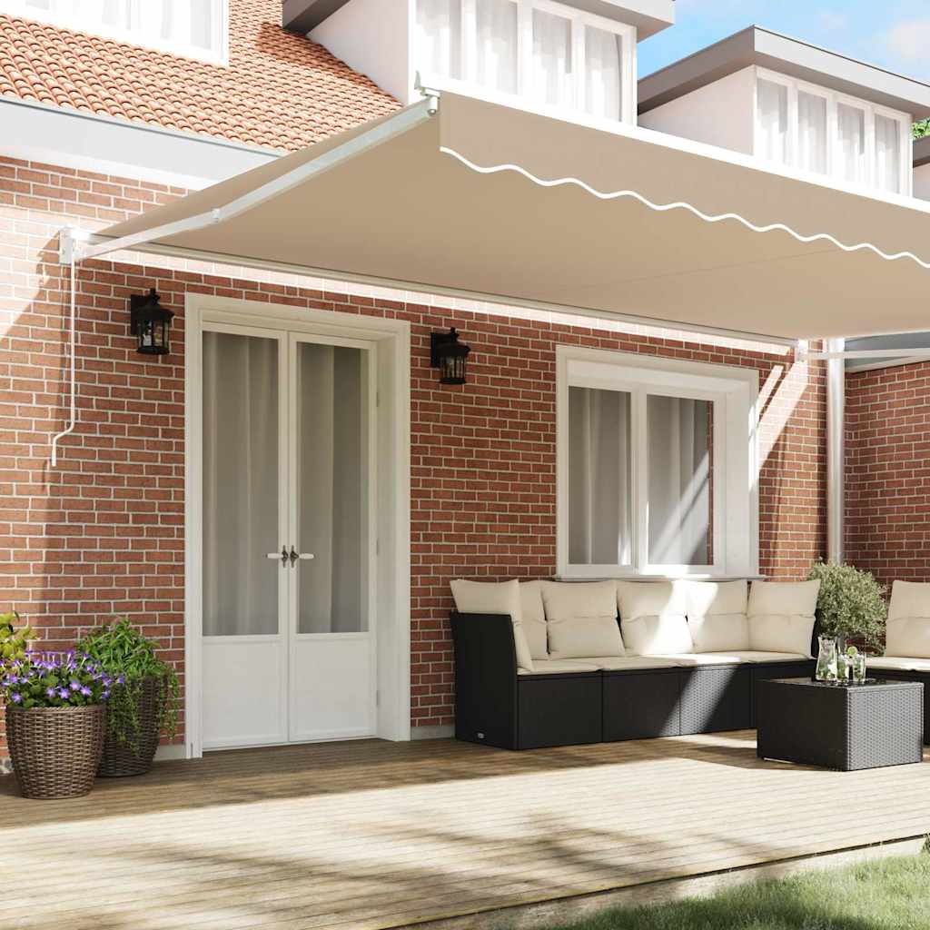 Toldo Manual Beige 500 x 300 x 165 cm Poliéster y metal