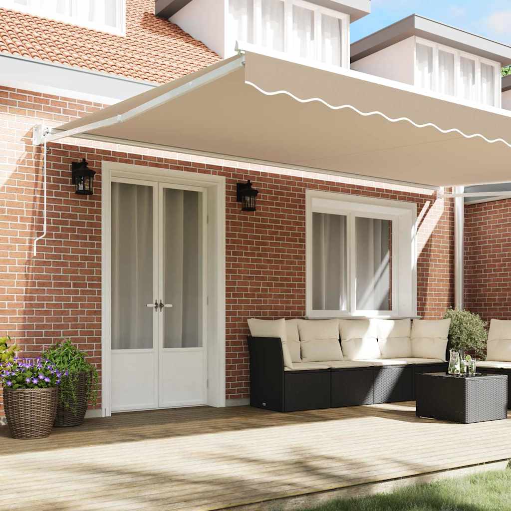 Toldo Beige 500 x 300 x 165 cm Poliéster y metal