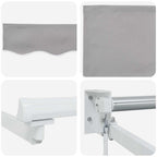 Toldo Manual Gris Claro 500 x 300 x 165 cm Poliéster y metal