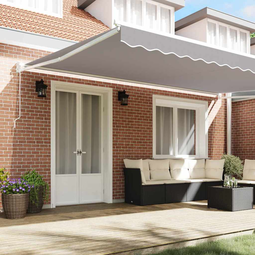 Toldo Manual Gris Claro 500 x 300 x 165 cm Poliéster y metal
