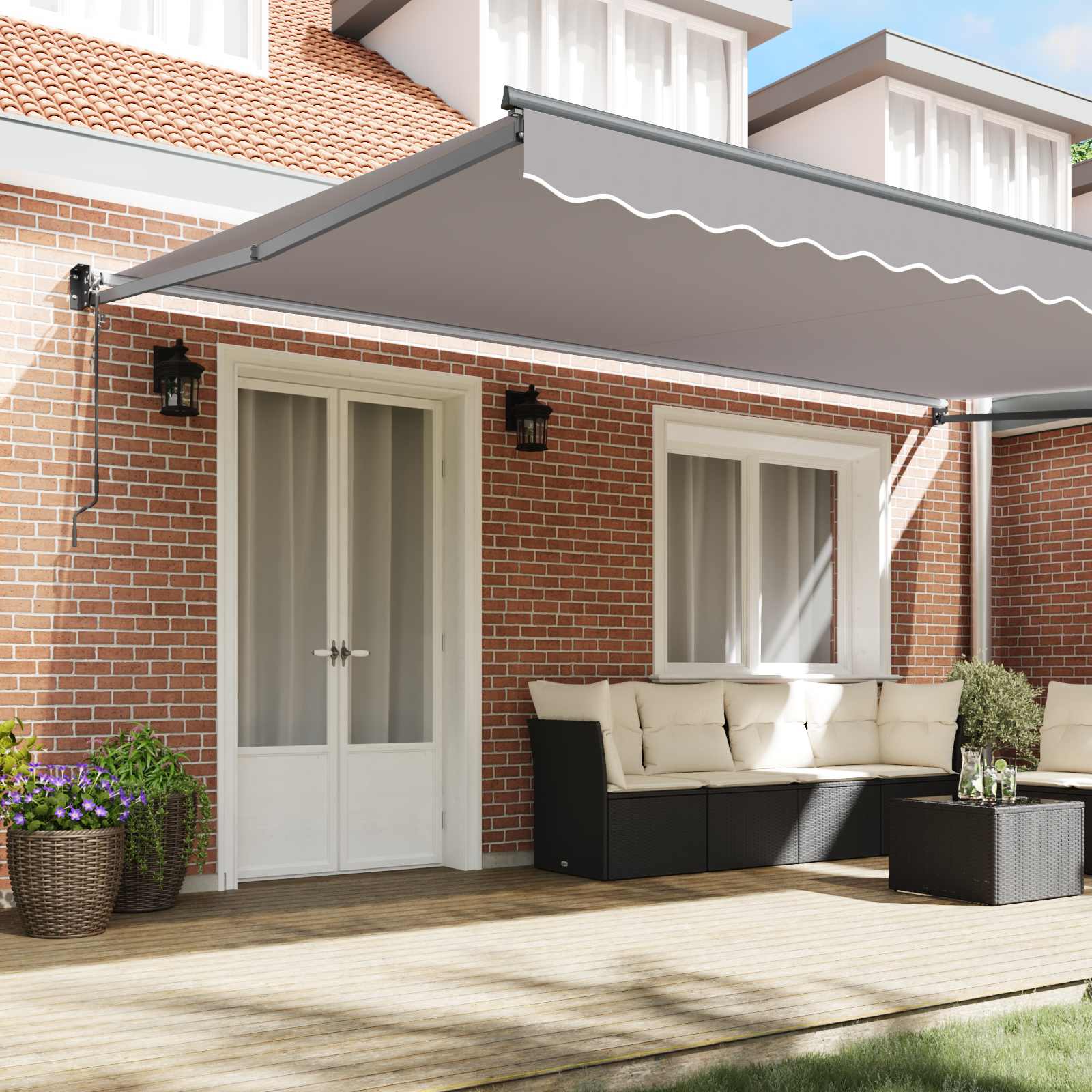 Toldo Gris Claro 500 x 300 x 165 cm Poliéster y metal