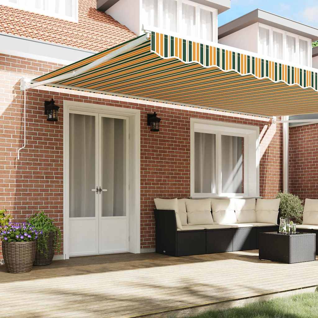Toldo Retráctil Multicolor 500 x 300 cm Poliéster y Aluminio