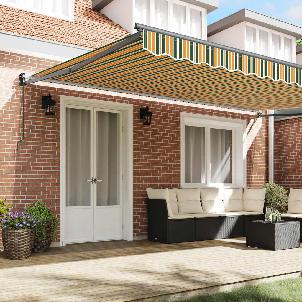 Toldo Retráctil Multicolor 500 x 300 cm Poliéster y Aluminio