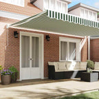 Toldo Retráctil Verde y 500 x 300 cm Poliéster y Aluminio
