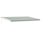 Toldo Retráctil Verde y 500 x 300 cm Poliéster y Aluminio