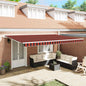 Toldo Retrátil Manual Laranja e Castanho 500 x 350 cm
