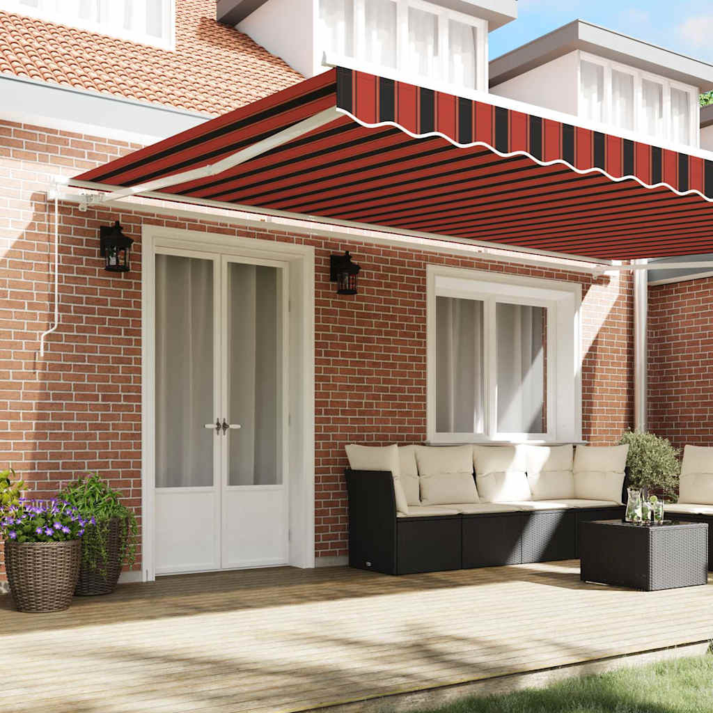 Toldo Retráctil Manual Naranja y Marrón 500 x 350 cm