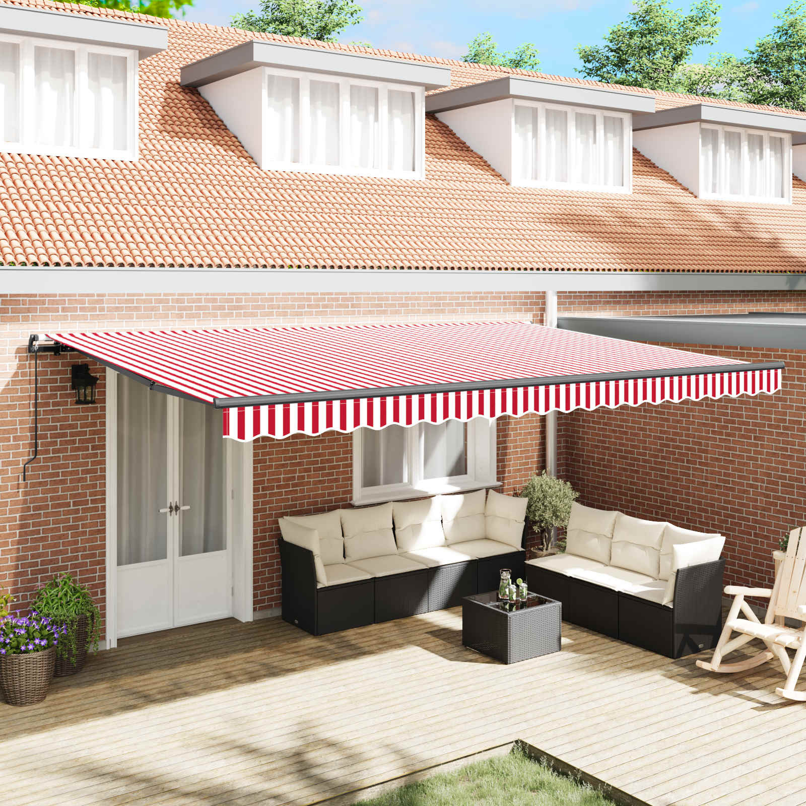 Toldo Retrátil 300 x 250 cm Poliéster e Aço