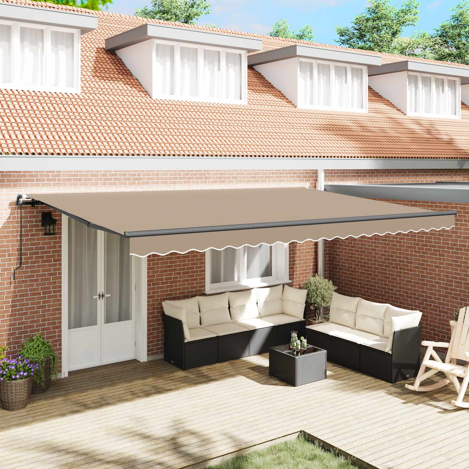 Toldo Retrátil 300 x 250 cm Poliéster e Aço