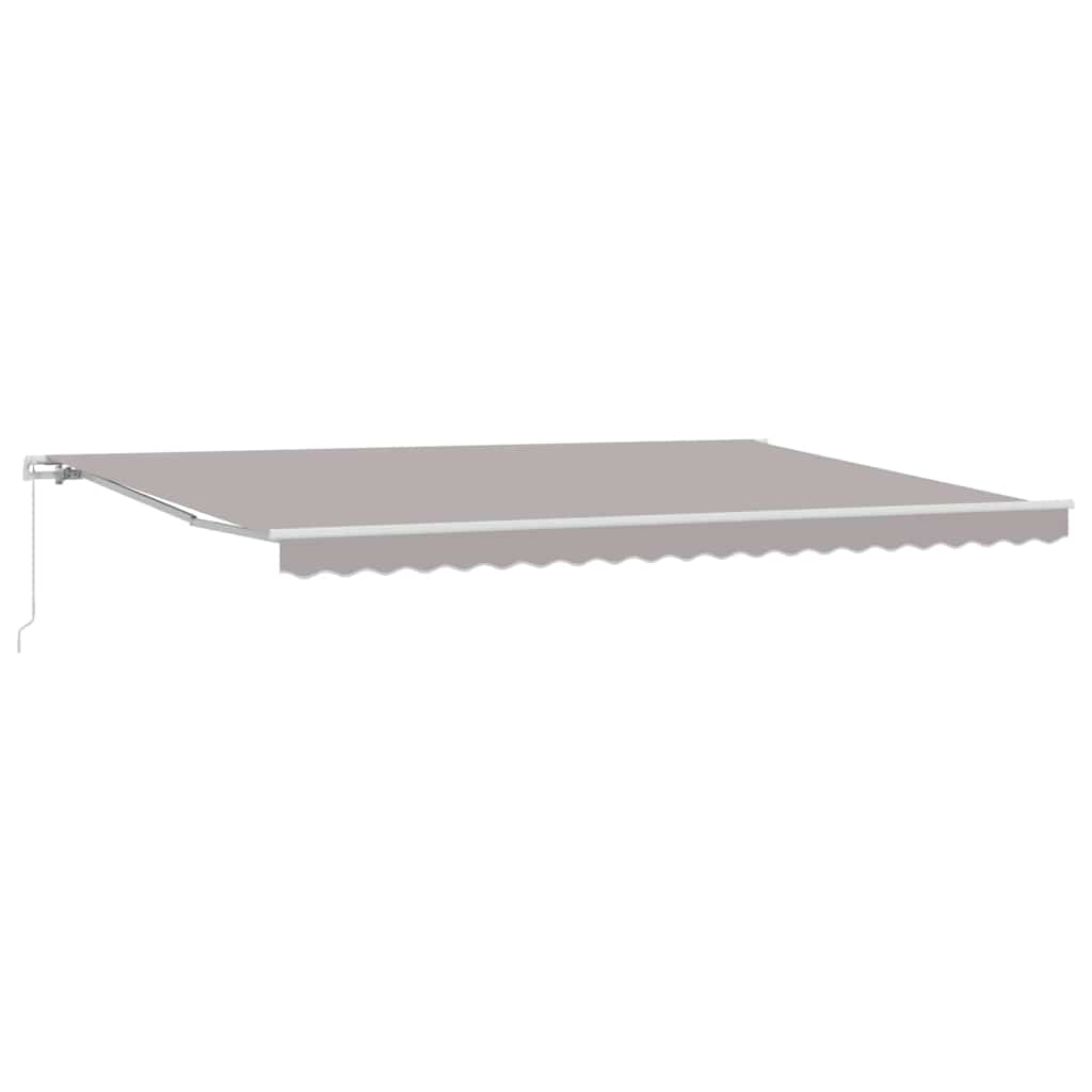 Toldo Retráctil Gris Claro 500 x 350 cm Poliéster y Aluminio