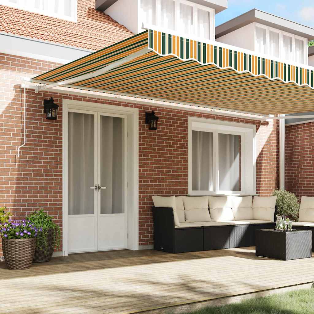 Toldo Retráctil Multicolor 500 x 350 cm Poliéster y Aluminio