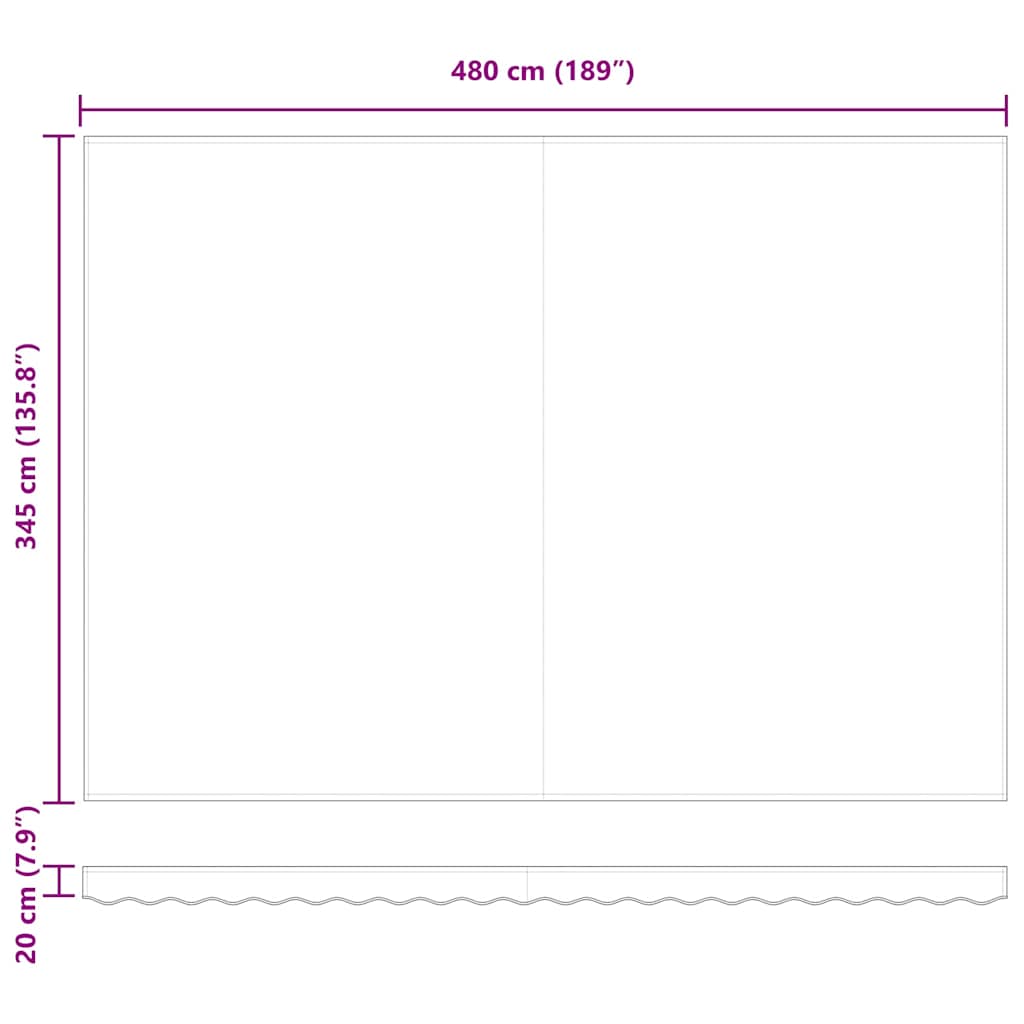 Toldo Retráctil Multicolor 500 x 350 cm Poliéster y Aluminio