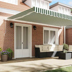 Toldo Retráctil Verde y 500 x 350 cm Poliéster y Aluminio