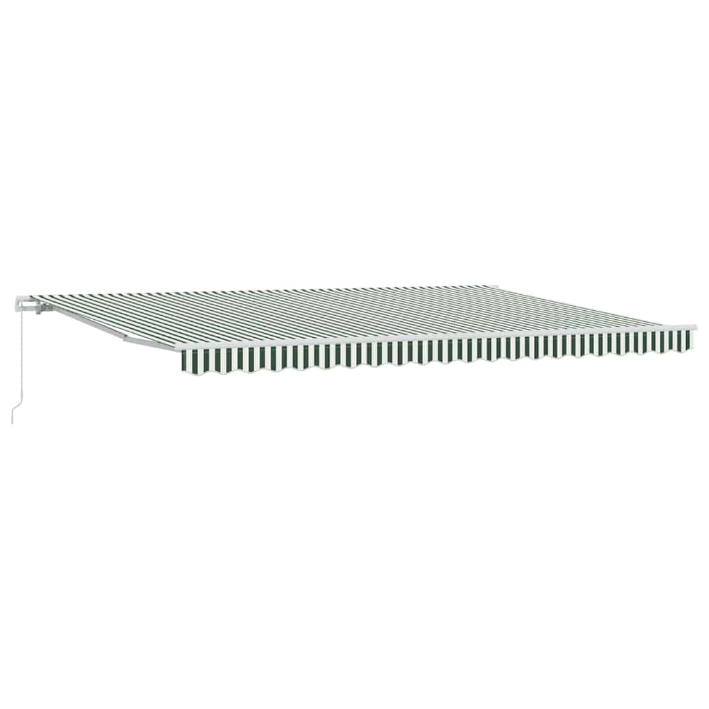 Toldo Retráctil Verde y 500 x 350 cm Poliéster y Aluminio