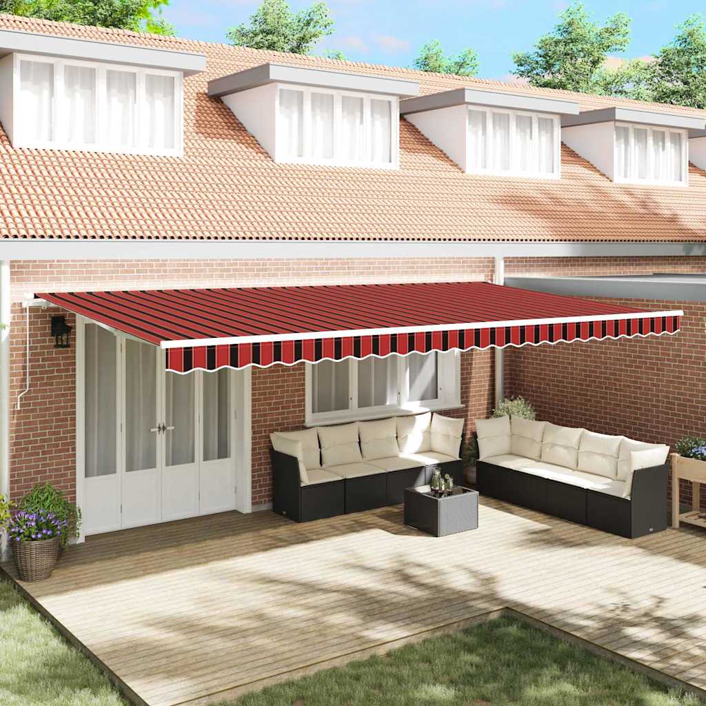 Toldo Retráctil Manual Amarillo y Naranja 300 x 250 cm
