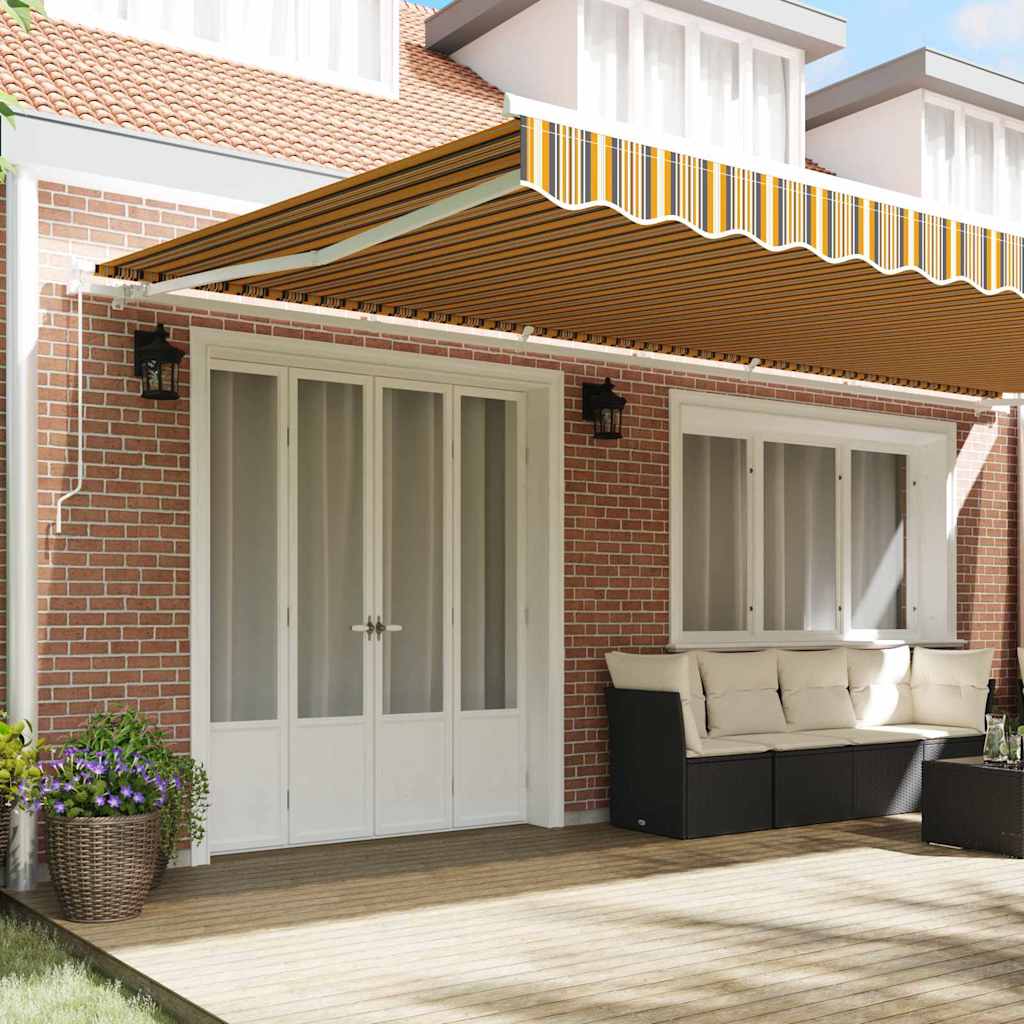 Toldo Retráctil Multicolor 600 x 300 cm Poliéster y Aluminio