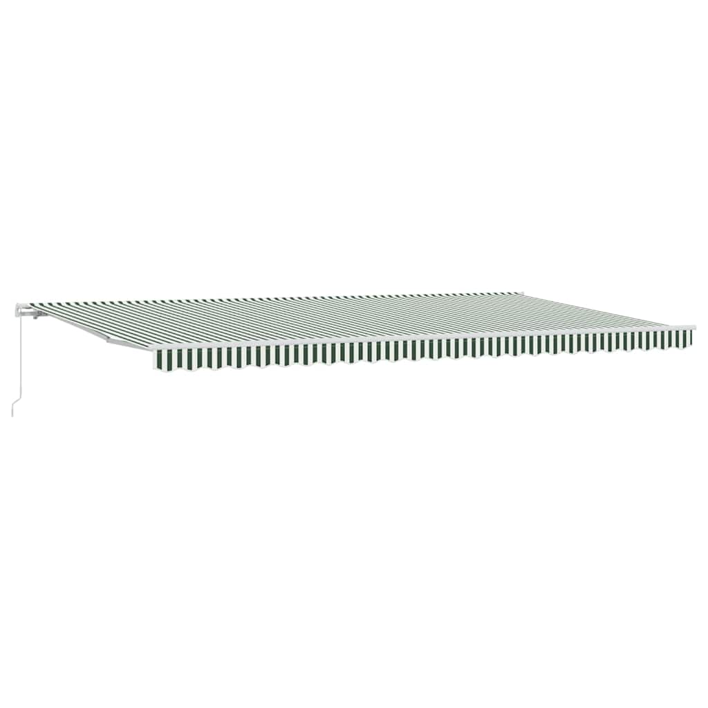 Toldo Retráctil Verde y 600 x 300 cm Poliéster y Aluminio