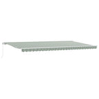Toldo Retráctil Verde y 600 x 300 cm Poliéster y Aluminio