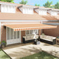 Toldo Retráctil Manual Amarillo y Naranja 600 x 350 cm