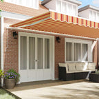 Toldo Retráctil Manual Amarillo y Naranja 600 x 350 cm