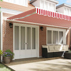 Toldo Retráctil Manual Rojo y 600 x 350 cm Poliéster y Aluminio