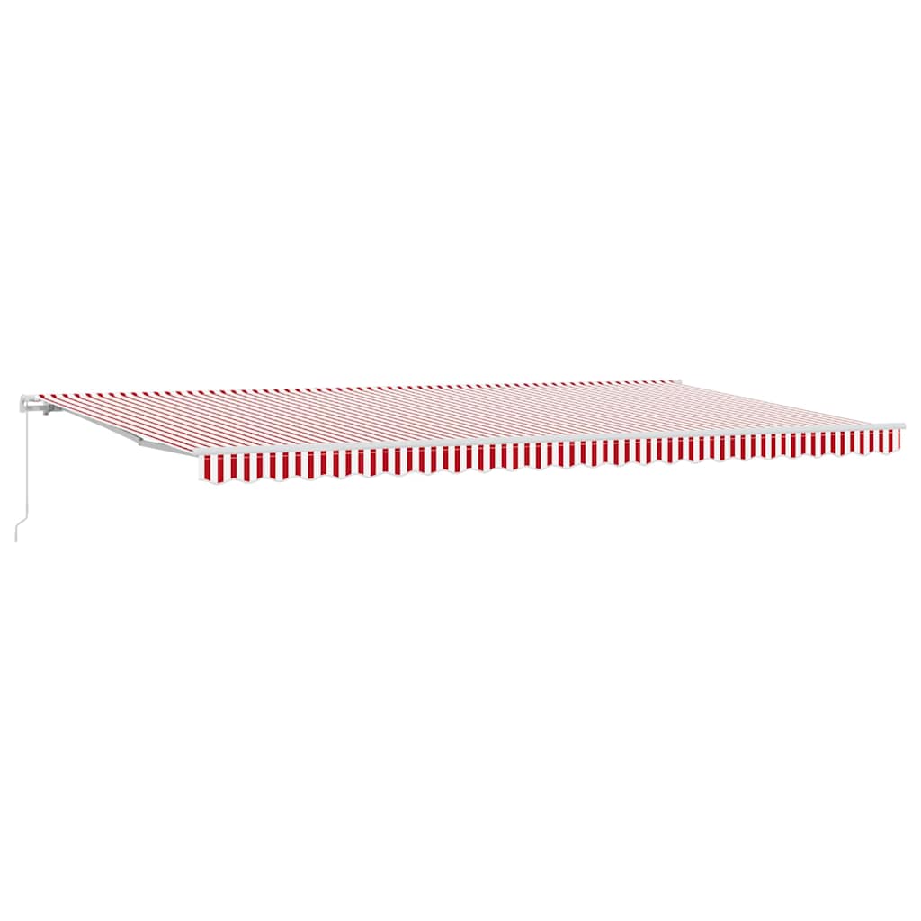Toldo Retráctil Manual Rojo y 600 x 350 cm Poliéster y Aluminio
