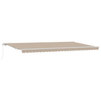 Toldo Retráctil Manual Beige 600 x 350 cm Poliéster y Aluminio