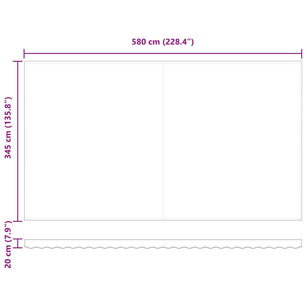 Toldo Retráctil Manual Beige 600 x 350 cm Poliéster y Aluminio