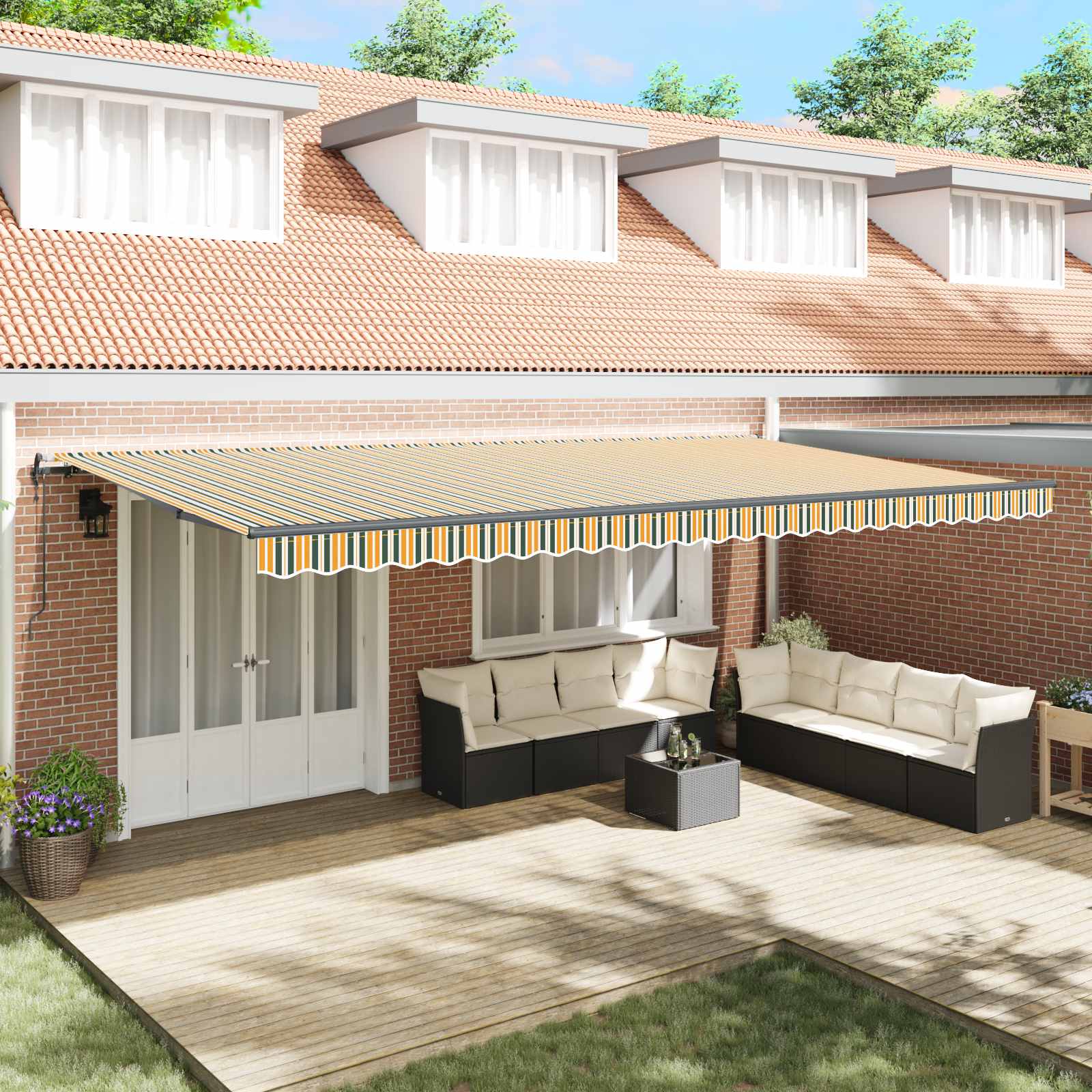 Toldo Retrátil 300 x 250 cm Tecido e Alumínio