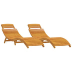 Tumbona 2 pcs Marrón 55 x 184 x 64cm Madera de Acacia Sólida