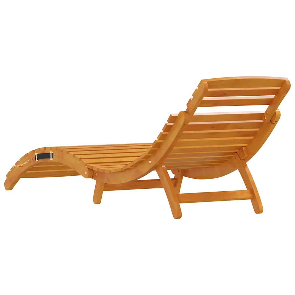 Tumbona 2 pcs Marrón 55 x 184 x 64cm Madera de Acacia Sólida