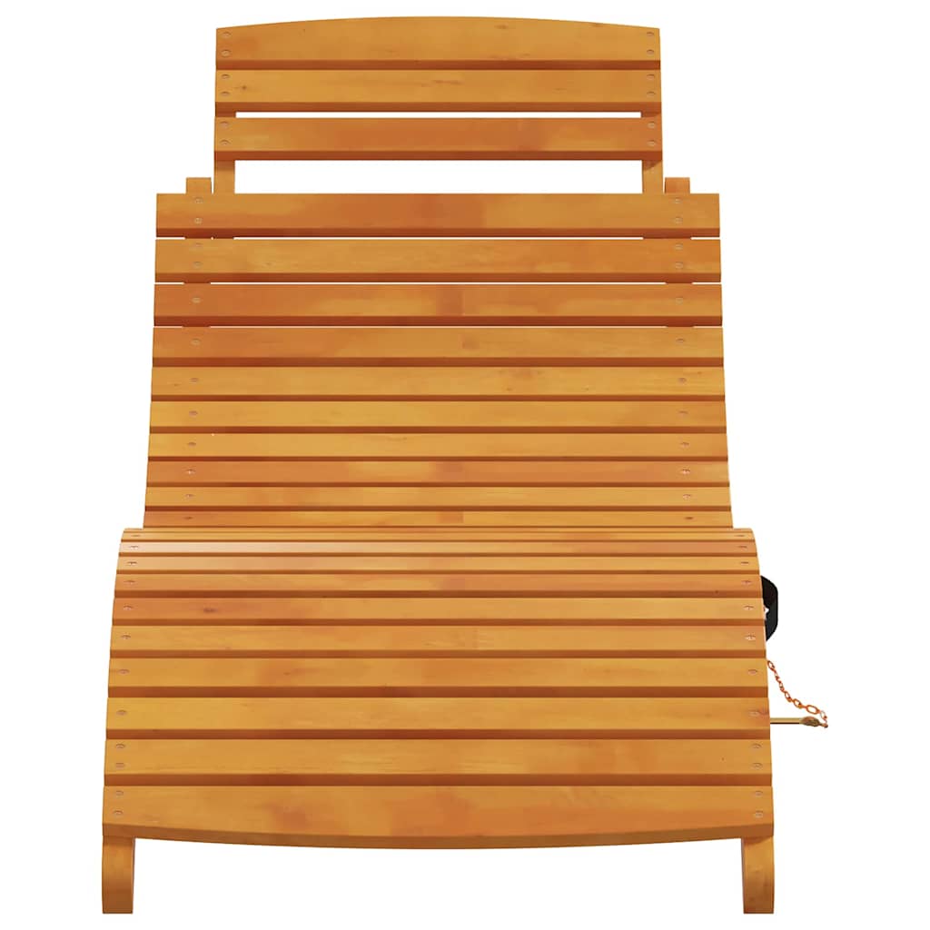 Tumbona 2 pcs Marrón 55 x 184 x 64cm Madera de Acacia Sólida