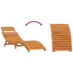 Tumbona 2 pcs Marrón 55 x 184 x 64cm Madera de Acacia Sólida