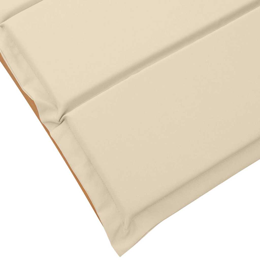 Tumbona con cojín 2 pcs Beige Madera de Acacia Sólida