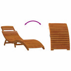 Tumbona con cojín 2 pcs Beige Madera de Acacia Sólida