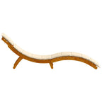 Tumbona con cojín 2 pcs Beige Madera de Acacia Sólida