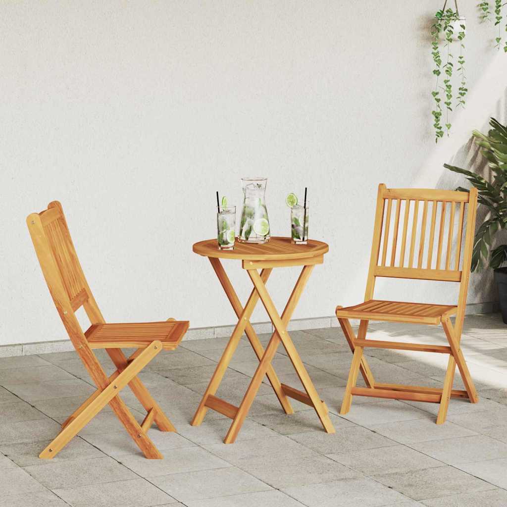 Juego Bistro de Jardín 3 pcs Marrón Madera de Acacia Sólida